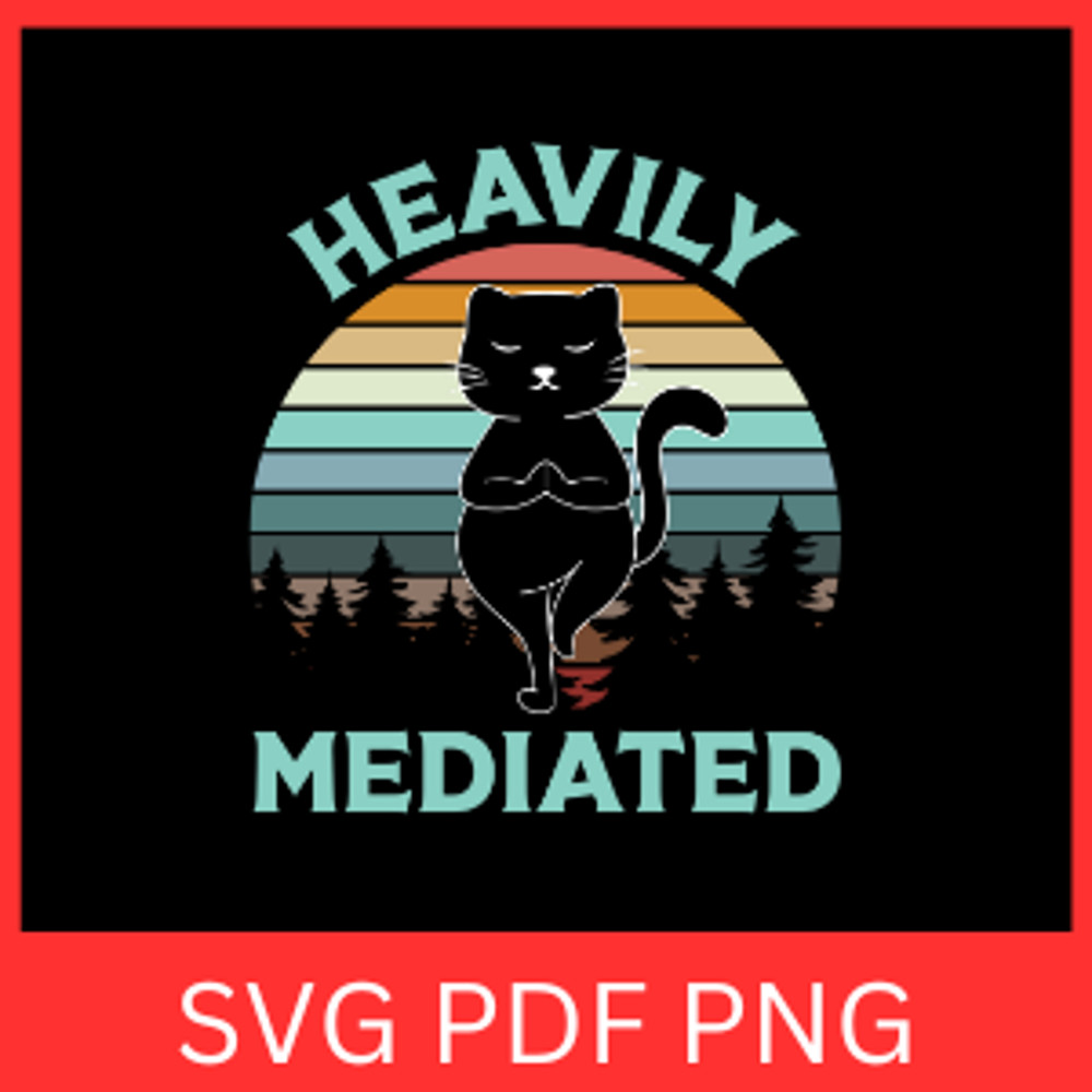 Heavily Mediated Svg Reflect Cat Yoga Design Svg Cute Meditation Cat Svg Cat Yoga Svg Cute Cat SVG 0
