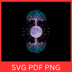 tree of life earth sun moon svg, tree of life svg, sun & moon clipart svg, sun moon tree svg, goddess tree svg, mystical