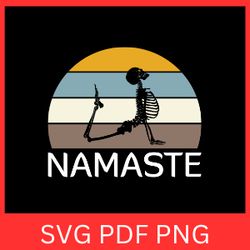 skeleton namaste svg, yoga skeleton svg, skeleton svg, skeleton yoga clipart svg, funny skull yoga pose svg