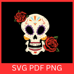 mexican roses skull svg, skeleton svg, floral skull svg, roses sugar skull svg, skull rose svg
