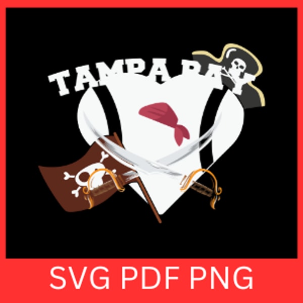 Tamparay Pirate Hat Heart Baseball Svg Pirate Sword Svg Knife Clipart Svg Pirate Skull With Red Ban 0