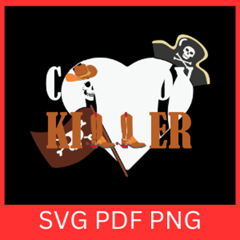 Pirate Cow Boy Killer Svg Pirate Skull With Hat Svg Cow Boy Killer Svg Cowboy Skull Svg Halloween S 0