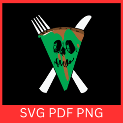 pizza slice skull svg, pizza svg, spoon fork svg, crossed spoon and fork svg, halloween pizza vector svg