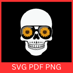 skeleton sunflower sunglasses svg, sunflower sunglasses svg, skull face svg, skull with sunglasses svg