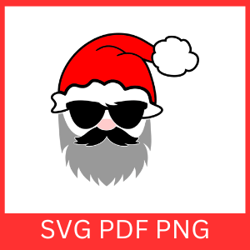 santa claus svg, cool santa with sunglasses svg, christmas png, xmas svg,santa svg,santa claus face svg,funny santa svg