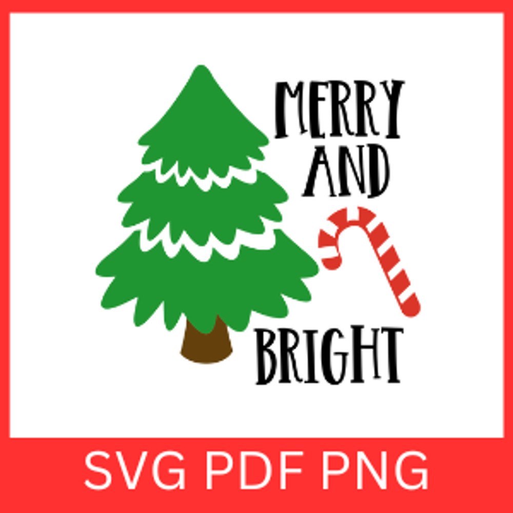 Merry And Bright SvgChristmas Tree Svg Christmas Tree Svg Merry Christmas Svg Winter Svg Merry Brig 0