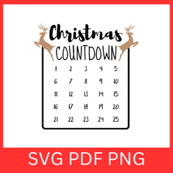 christmas countdown svg, advent calendar svg, 25 days of christmas countdown activity, countdown to christmas svg