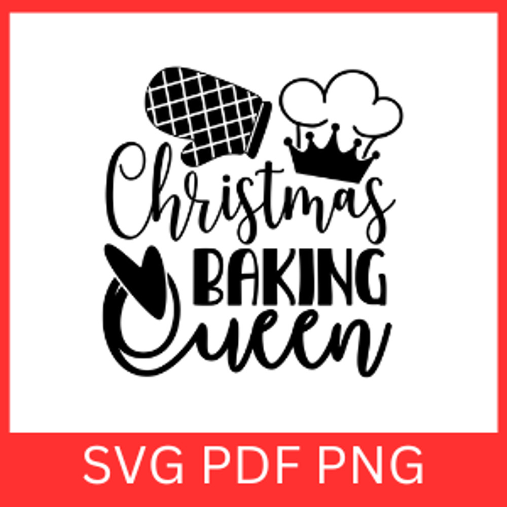 Christmas Baking Queen Svg Funny Christmas Oven Mitt SVG Baking Svg Funny Kitchen Quotes Svg Kitche 0
