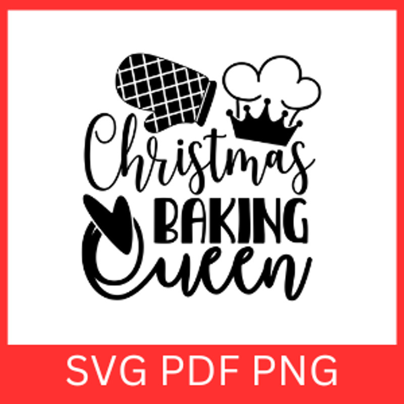 Christmas Baking Queen Svg Funny Christmas Oven Mitt SVG Baking Svg Funny Kitchen Quotes Svg Kitche 0