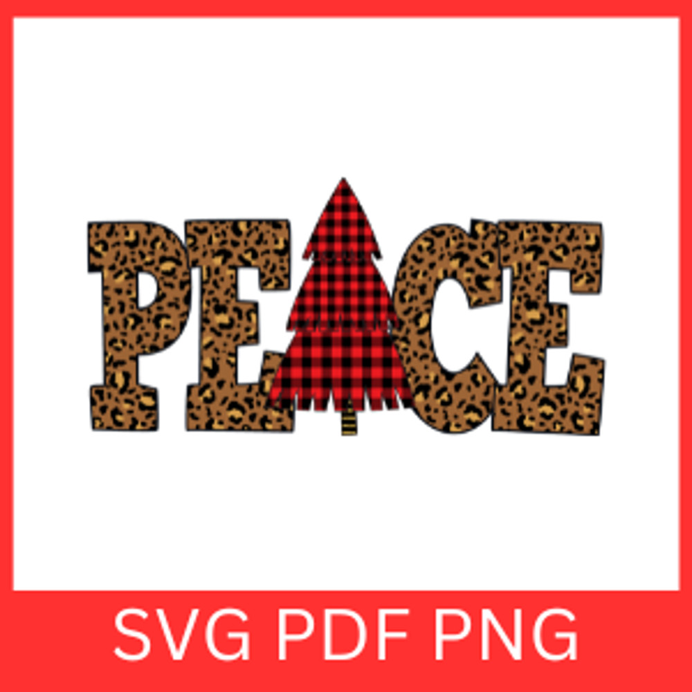 Peace Svg Christmas PNG Christmas Tree SVG Peace Stylish Word Text Svg Peace For Christmas Svg Chri 0
