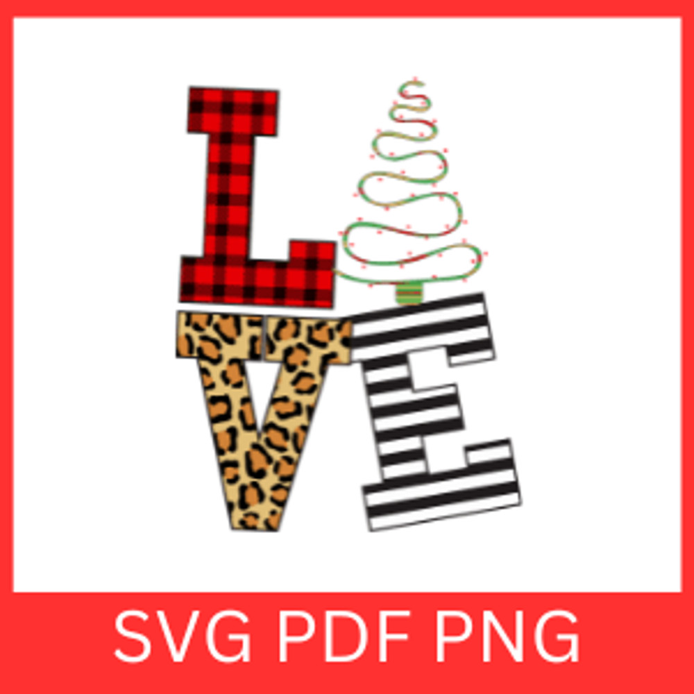 Buffalo Plaid Love Christmas Tree Svg Christmas SvgChristmas Tree Svg Christmas Svg Design Love Chr 0