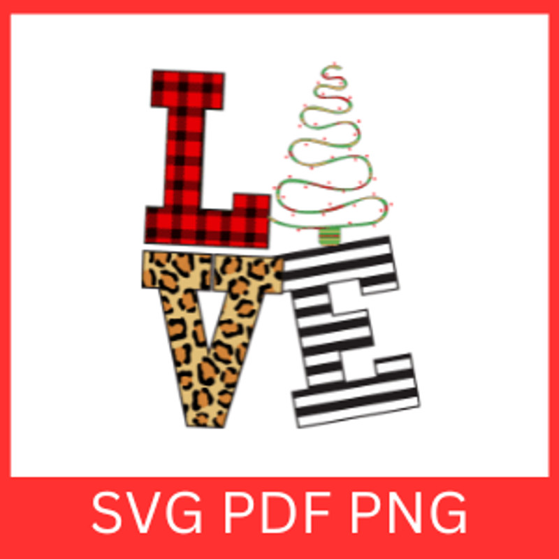Buffalo Plaid Love Christmas Tree Svg Christmas SvgChristmas Tree Svg Christmas Svg Design Love Chr 0