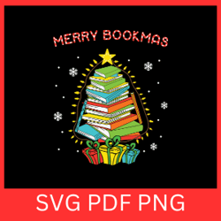 merry bookmas svg, christmas book lover svg, christmas teacher svg, santa book svg, christmas and books svg, bookish svg