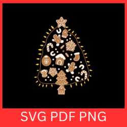 merry cookiesmas svg, merry christmas svg, ginger xmas tree svg, gingerbread svg, baked treat svg, christmas tree svg