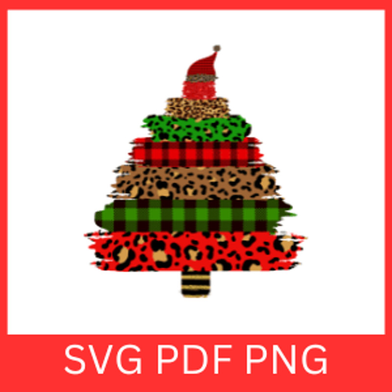 Plaid Christmas Tree Svg Buffalo Plaid Cheetah Tree Svg Christmas Tree Svg Merry Christmas Svg Xmas 0