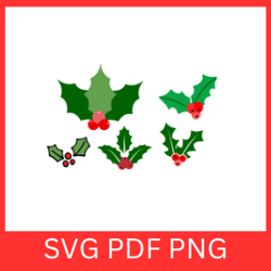christmas mistletoe svg, mistletoe clipart svg, mistletoe svg, christmas holly svg, winter holly berry leaves svg, holly
