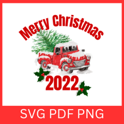 red truck merry christmas svg,christmas truck tree svg, merry christmas svg, watercolor red truck svg,christmas tree svg