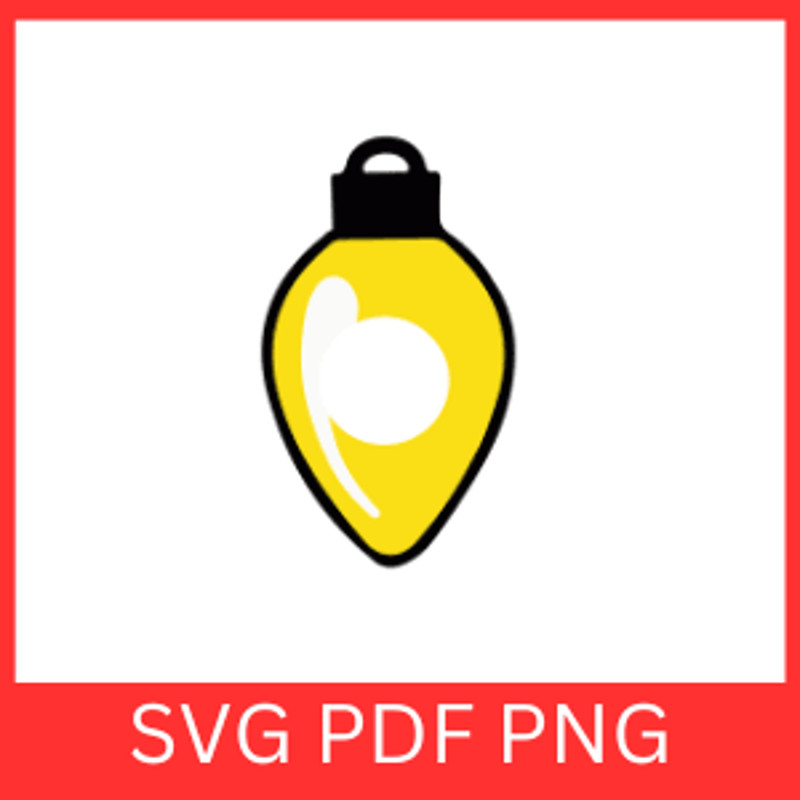 Christmas Light Yellow Svg Christmas Lights Svg Lights Svg Bulb Svg Light Bulb Svg Christmas Bulbs 0