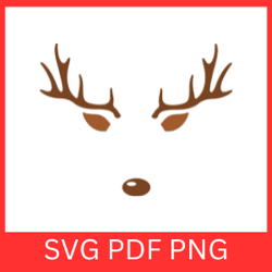 christmas deer antlers svg vector, reindeer antlers svg,brown antlers svg, antlers vector,cute reindeer svg, deer svg