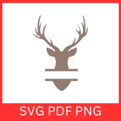 reindeer svg, reindeer head svg, deer antler svg, animals svg, reindeersvg, reindeer silhouette svg