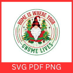 home is where your gnome lives svg, gnomes svg, christmas svg, winter svg, santa svg, holiday, merry christmas svg