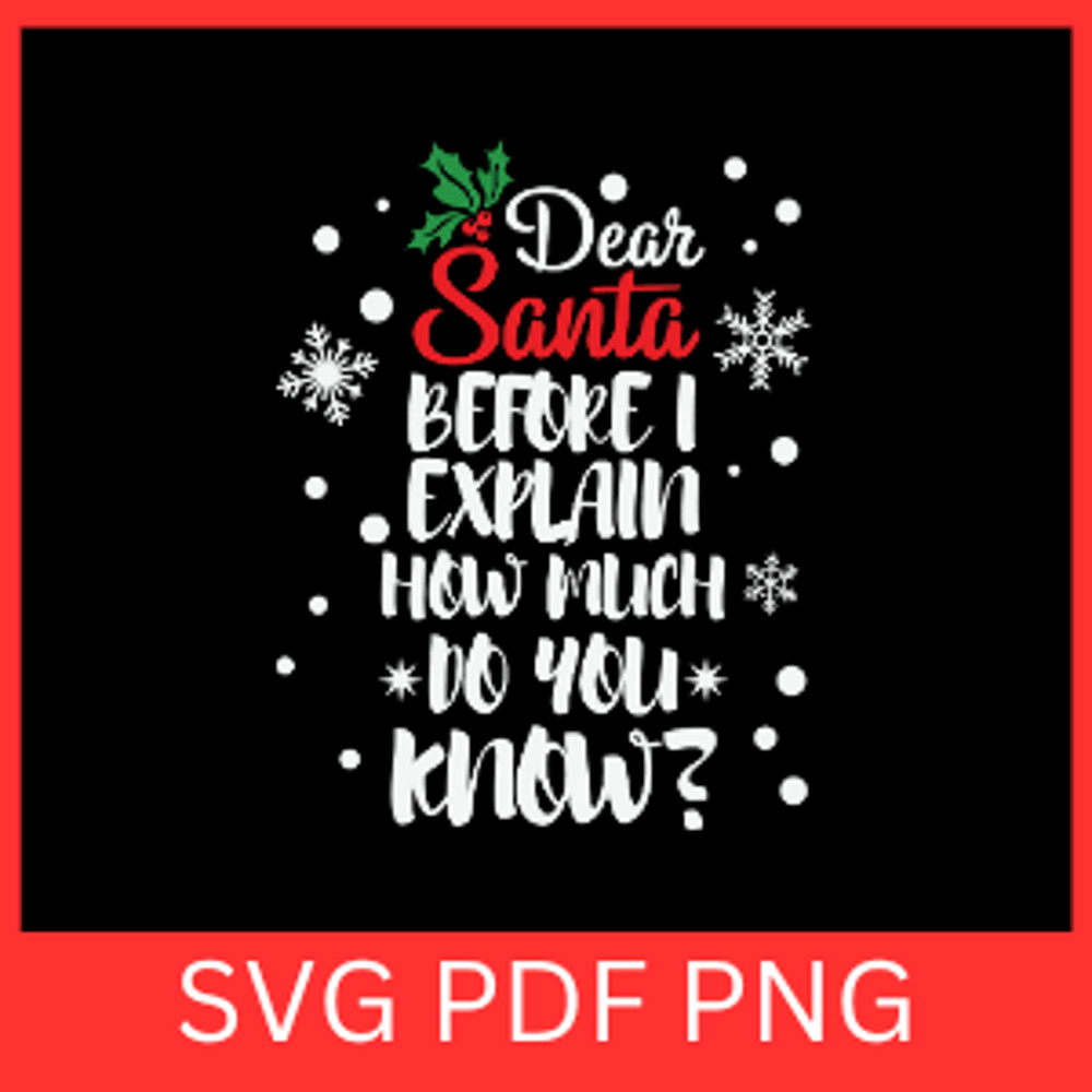 Dear Santa Before I Explain How Much Do You Know SvgDear Santa Before I Explain SvgHow Much Do You  0