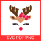 Reindeer Face SVG Christmas Reindeer With Bow Svg Cute Santa Deer Head Svg Xmas Girl Deer Svg Cute  0