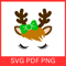 Cute Girl Reindeer Face With Green Bow SVG Reindeer Deer Face Hair Svg Green Bow Girl Svg Girl Rein 0