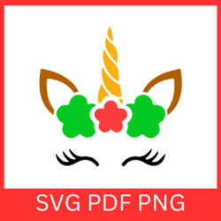 unicorn face with flowers svg, unicorn head svg, unicorn face svg, unicorn svg, flower svg, unicorn face floral svg