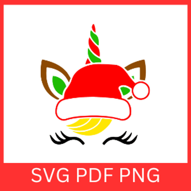 Christmas Unicorn Svg Xmas Unicorn Svg Unicorn Svg Christmas Unicorn With Santa Hat Svg Santa And U 0