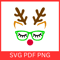 Cute Reindeer Face SVG Deer With Green Glasses Svg Reindeer Sunglasses Svg Red Nosed Reindeer Svg R 0