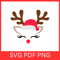 Reindeer Svg Girl Reindeer SVG Cute Reindeer Face Svg Santa Hat Reindeer SVG Christmas Svg Christma 0