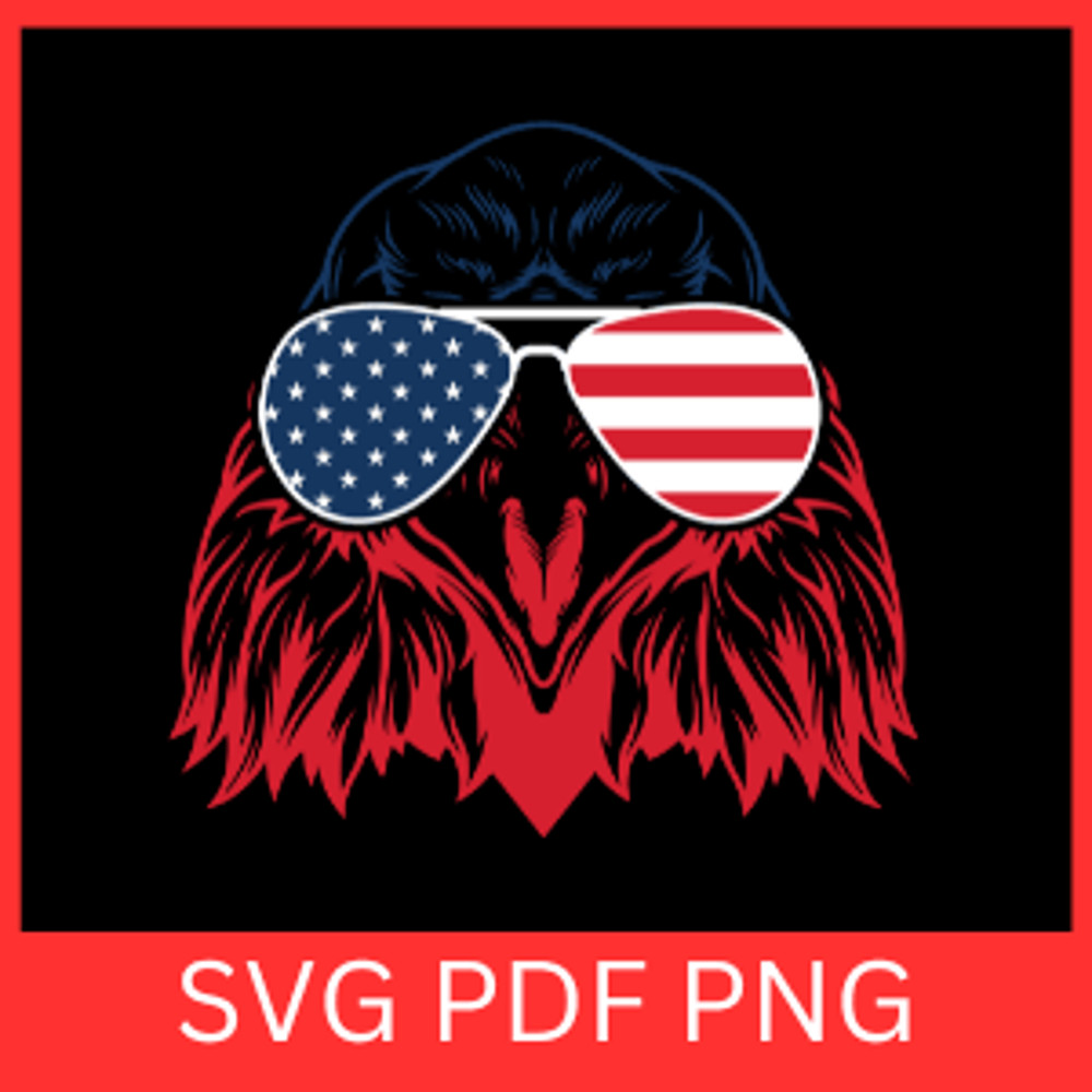 Patriotic Bald Eagle With Sunglasses Svg 4th July Svg American Eagle Patriotic Bald Eagle Patriotic 0