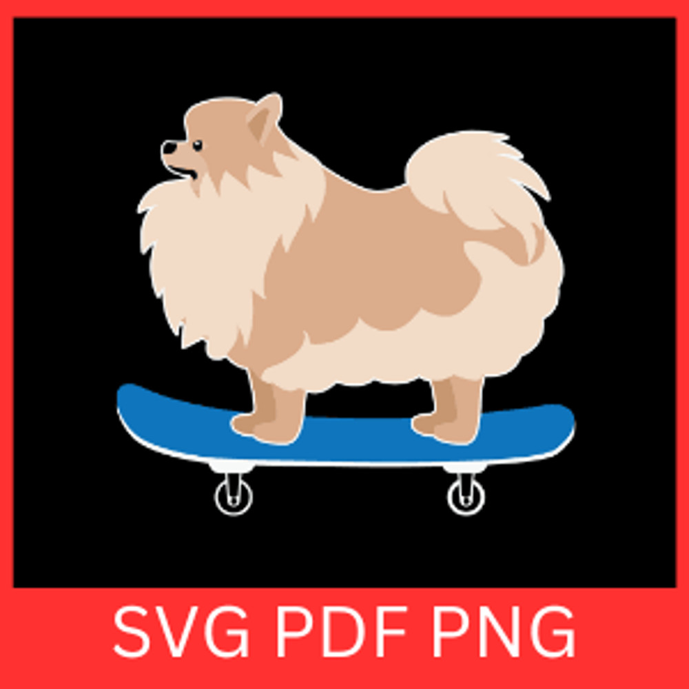 Funny Skateboarding Pomeranian Dog SvgSkateboarding Funny Dog SvgFunny Animal Design Skate Board Lo 0