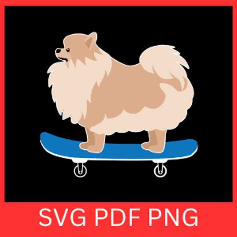 Funny Skateboarding Pomeranian Dog SvgSkateboarding Funny Dog SvgFunny Animal Design Skate Board Lo 0