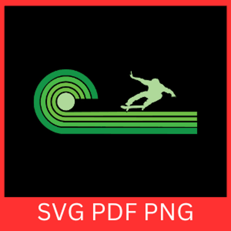 Retro Style Skateboarder Svg Skateboard Svg Skateboarding Vector Svg Kateboard Svg Skater Svg 0