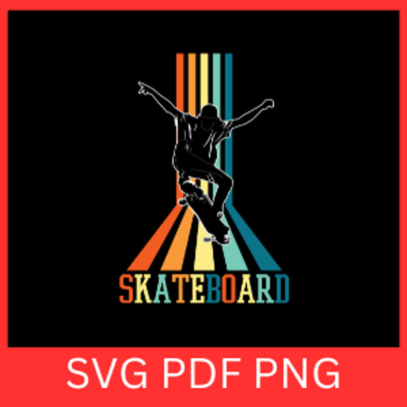Skateboard SvgRetro Skateboard SVG Skateboarding Svg Kate Board Svg Skater Svg Skateboarder Svg Ska 0