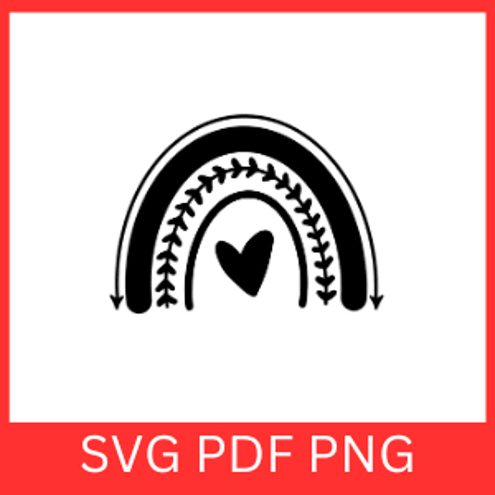 Boho Rainbow SVG Rainbow Heart SVG Rainbow SVGRainbow With Heart SvgPastel Rainbow Clipart SvgHand 0