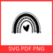 Boho Rainbow SVG Rainbow Heart SVG Rainbow SVGRainbow With Heart SvgPastel Rainbow Clipart SvgHand 0