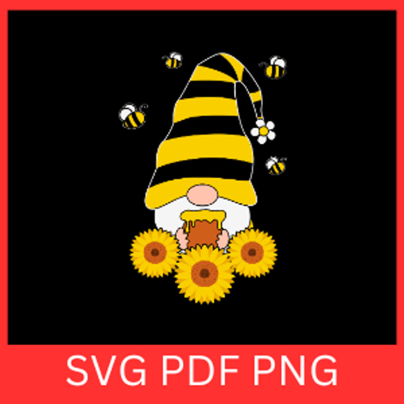 Bee Gnome SVG Honey Bee SVG Gnome Cut File Honey Svg Honey Comb Svg Bumble Bee Svg Bee Keeper Svg 0