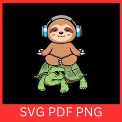 sloth riding tortoise svg, sloth svg, sloth clipart svg, funny sloth riding turtle svg, cute slow animal clipart svg