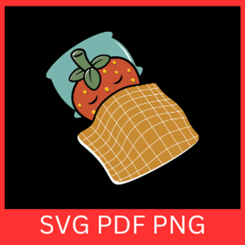 Sleeping Strawberry Svg Cute Lazy Strawberry Fruit Relaxing SvgStrawberry Nope Svg Trending Svg Cut 0