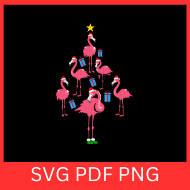 Flamingo Christmas Xmas Svg Flamingo Christmas Tree Svg Christmas Tree Themed Svg Flamingo Svg Flam 0