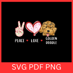 peace love goldendoodle svg, peace svg, love svg, goldendoodle svg, goldendoodle dog svg, peeking dog clipart svg