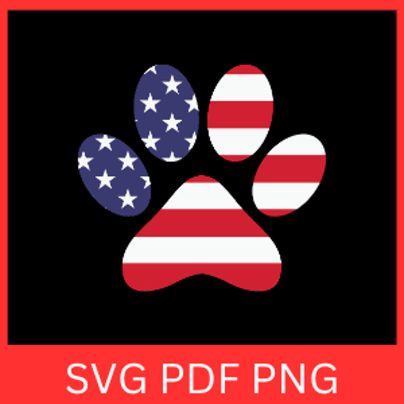 Paw Print American Flag Svg Dog Paw 4th Of July Svg America Flag Svg Freedom Svg Patriotic Svg Dog 0