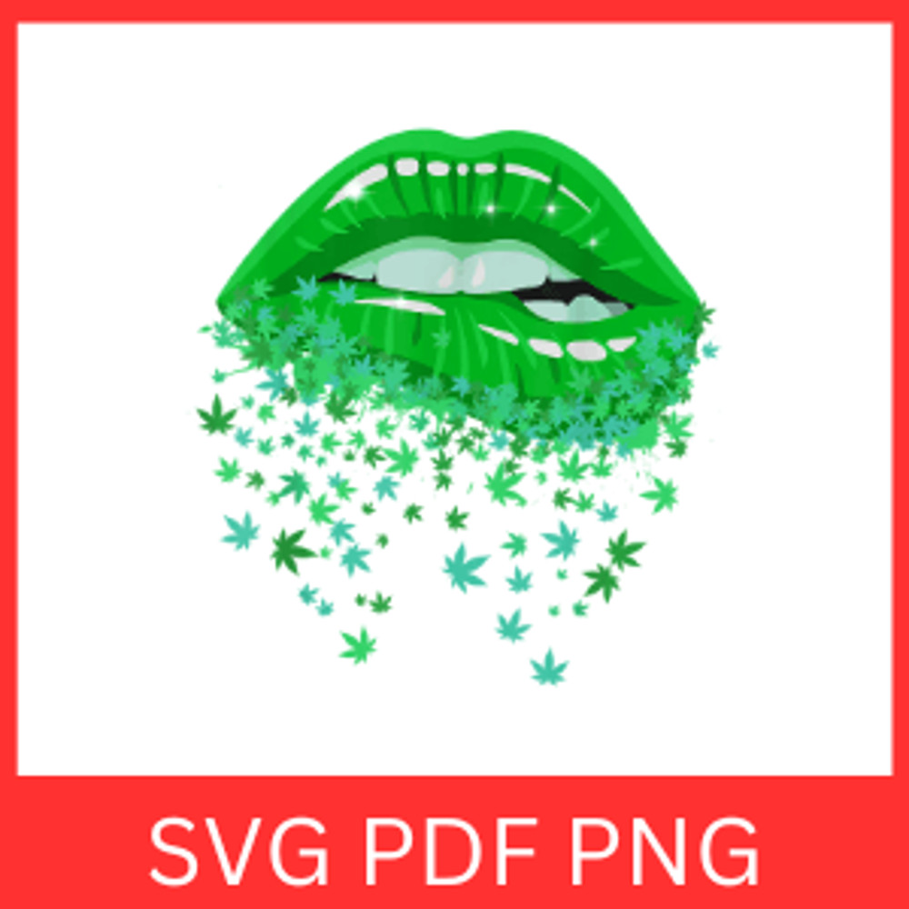 Sexy Lips Cannabis Marijuana Weed Pot Leaf Lover Svg Weed Lips SVG Smoking Joint Boss Girl Cannibus 0