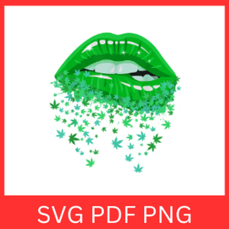 Sexy Lips Cannabis Marijuana Weed Pot Leaf Lover Svg Weed Lips SVG Smoking Joint Boss Girl Cannibus 0