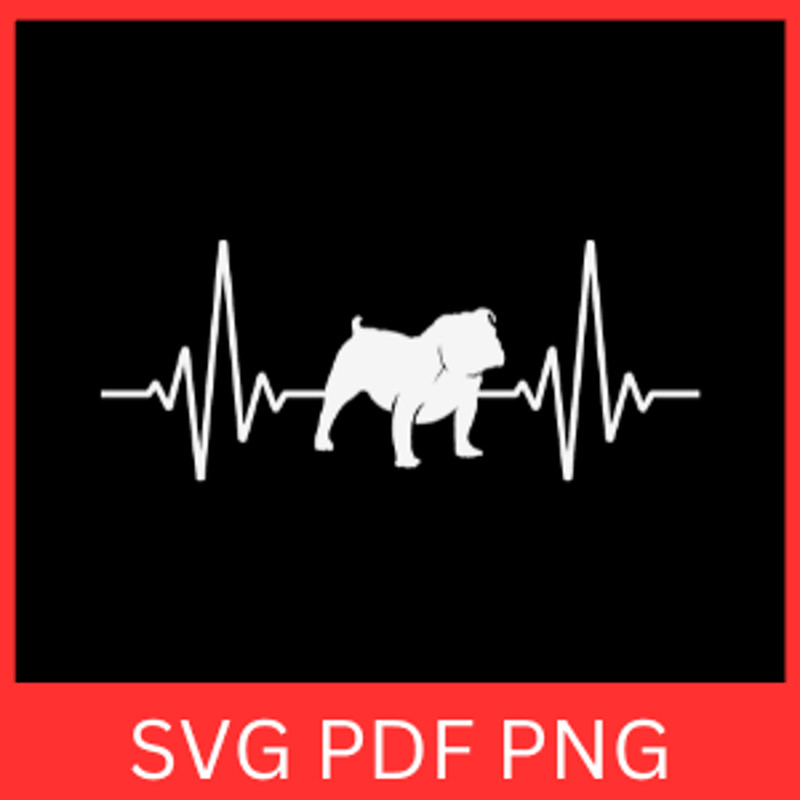 French Bulldog Heartbeat Svg Dog Lover SVG Pet SVG Puppy Pulse Svg Dog Lover Svg Dog Heartbeat SvgB 0