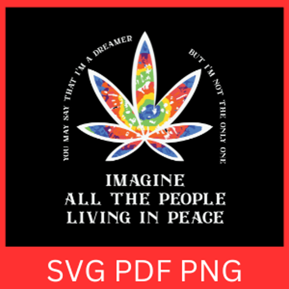 Imagine All The People Living In Peace Svg Retro Hippie Peace Quote SvgHippie Peace Svg Be Kind Svg 0