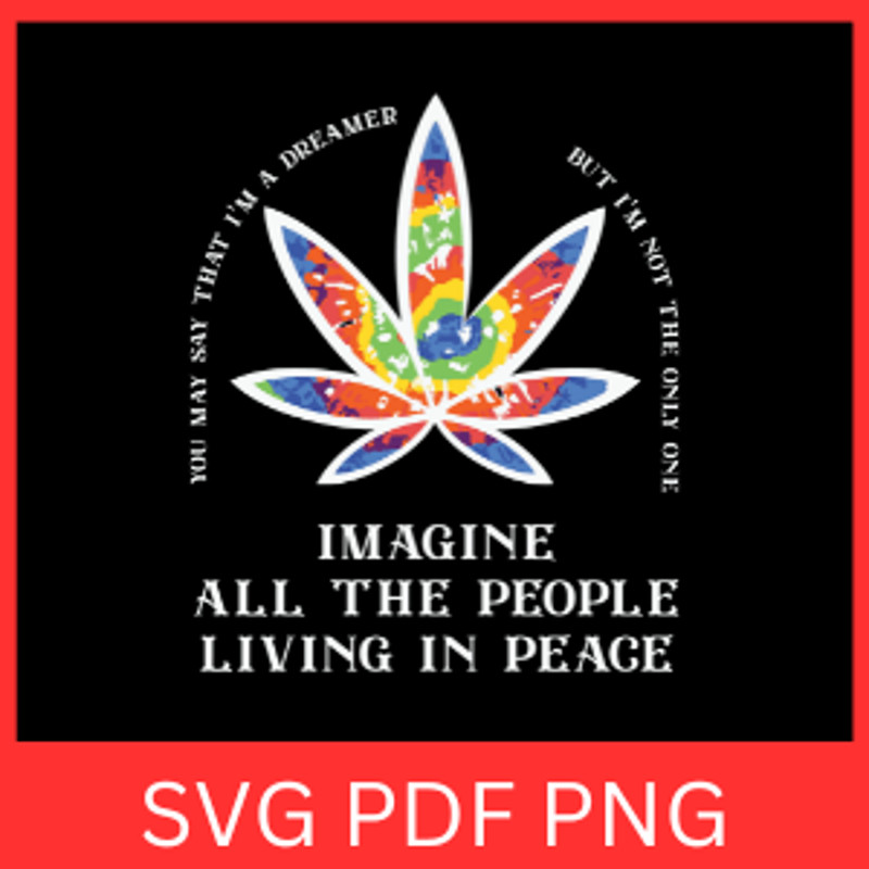 Imagine All The People Living In Peace Svg Retro Hippie Peace Quote SvgHippie Peace Svg Be Kind Svg 0